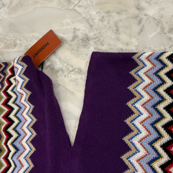 💜NWT Missoni Purple and Multicolor poncho / scarf - Picture 3 of 8